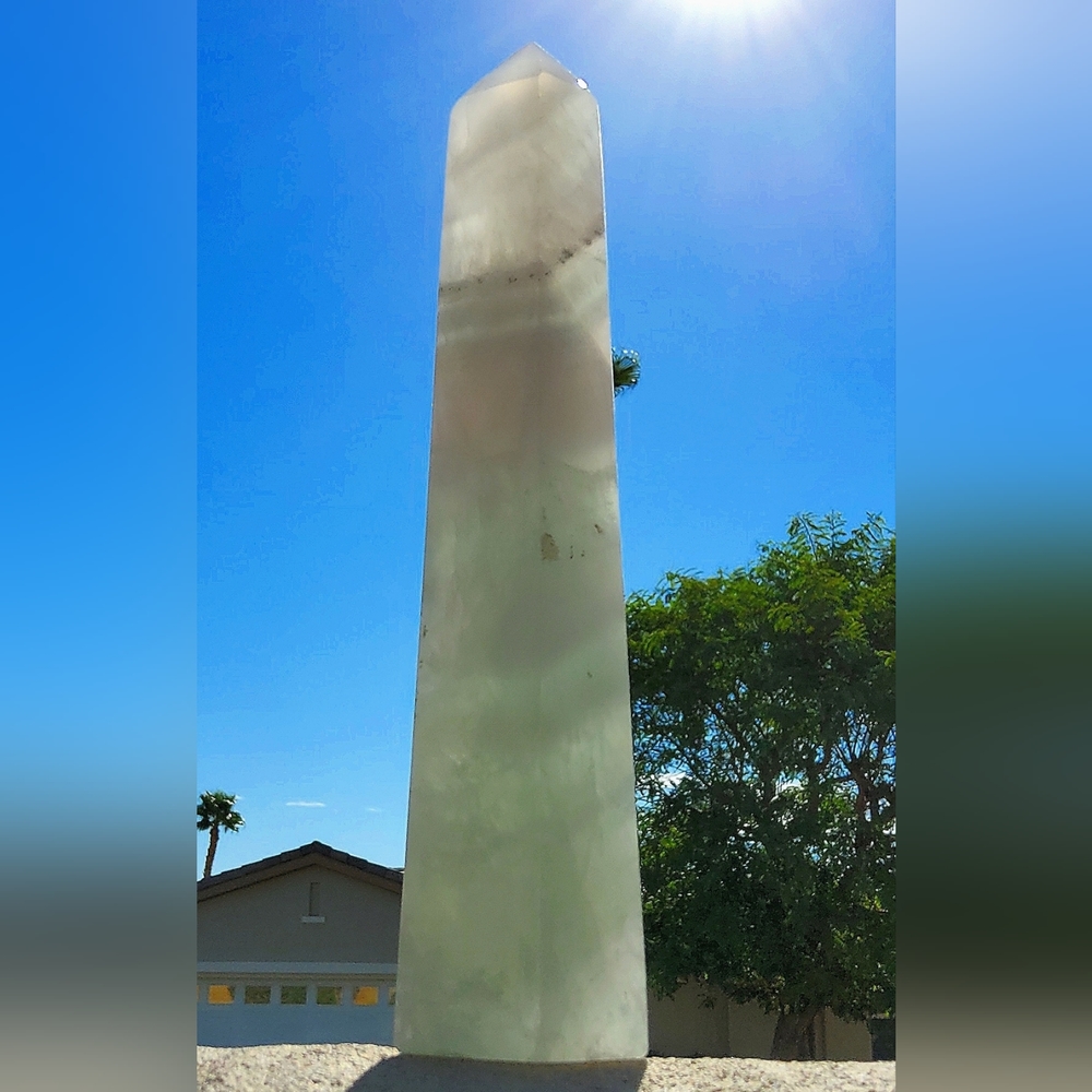 Pale Mint Green Flourite Extra Tall Tower